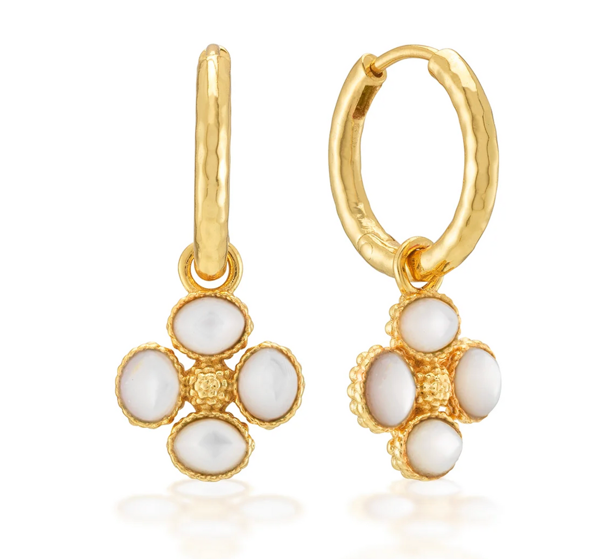 Berry Clover Hoop Double Sided Charm Earrings