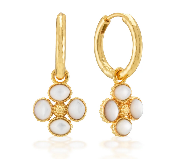 Berry Clover Hoop Double Sided Charm Earrings