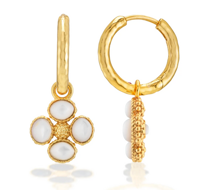 Berry Clover Hoop Double Sided Charm Earrings