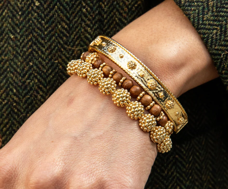 Berry Stretch Teak Bracelet
