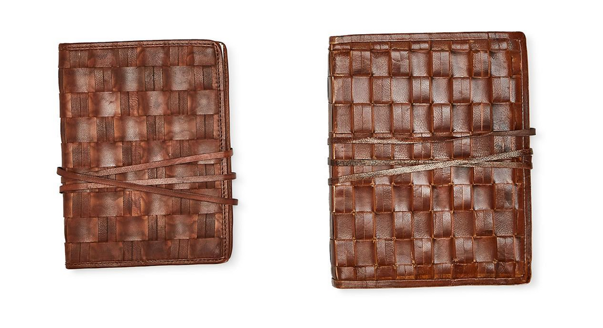 Light Brown Woven Leather Journal