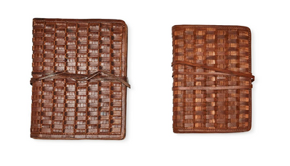 Dark Brown Woven Leather Journal