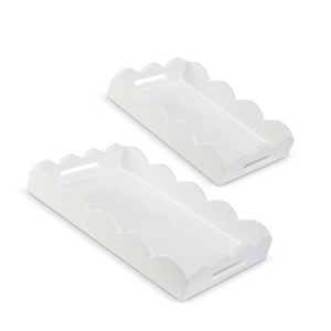 White Scalloped Trays
