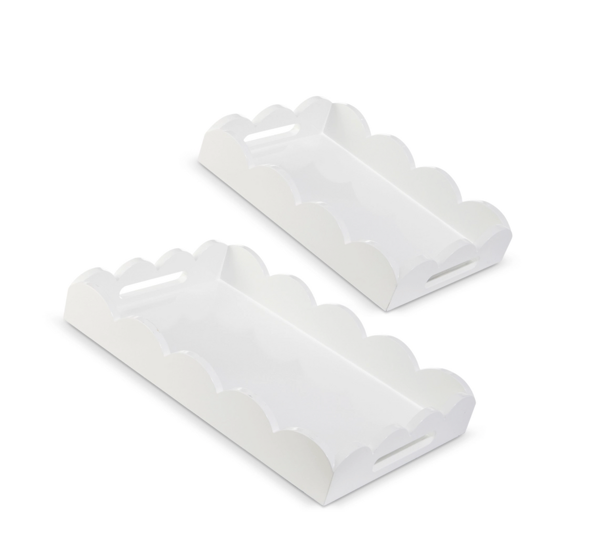 White Scalloped Trays
