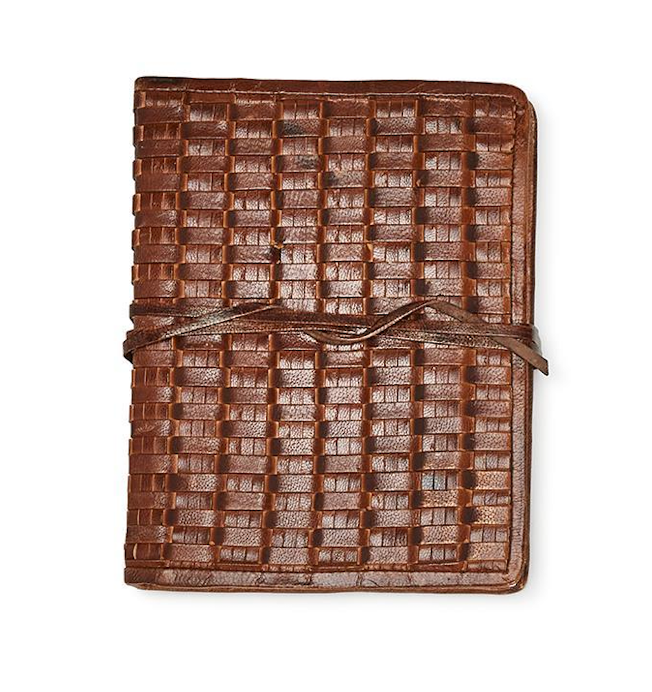 Dark Brown Woven Leather Journal