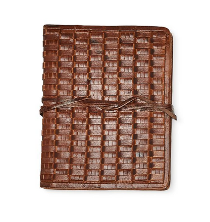 Dark Brown Woven Leather Journal