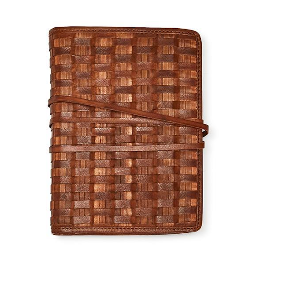 Dark Brown Woven Leather Journal