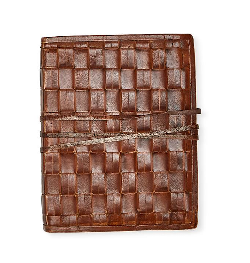 Light Brown Woven Leather Journal