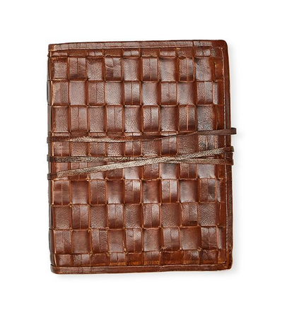 Light Brown Woven Leather Journal