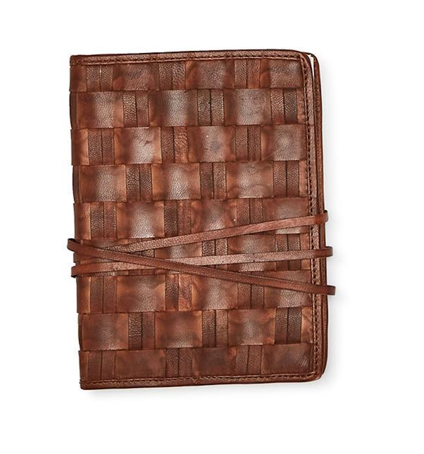 Light Brown Woven Leather Journal