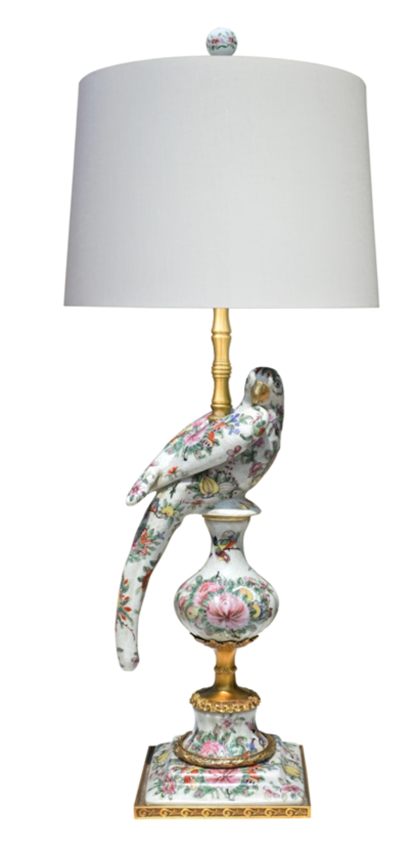 Rose Canton Bird Lamp