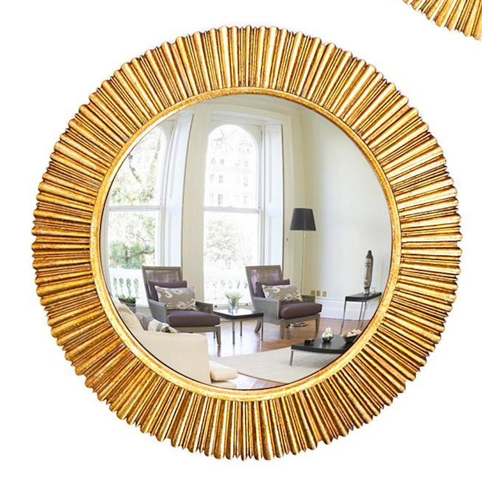Gold Leaf Convex Wall Mirror