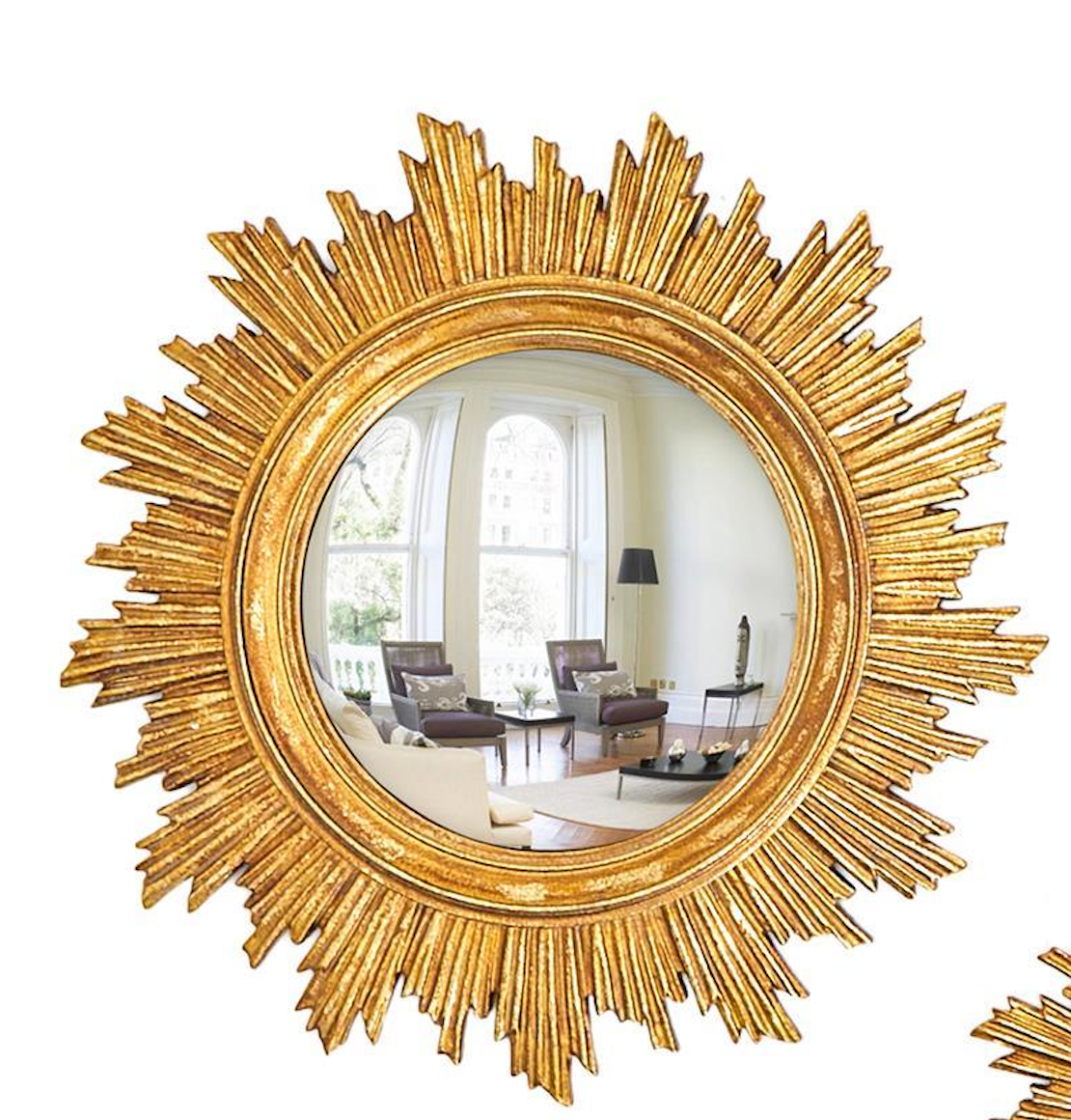 Gold Leaf Convex Wall Mirror