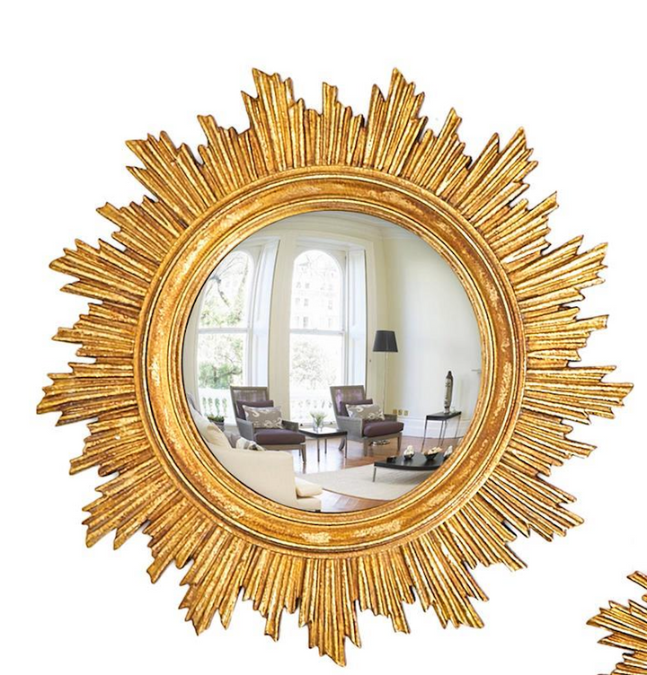 Gold Leaf Convex Wall Mirror