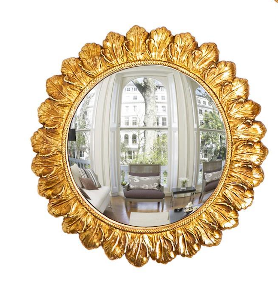 Gold Leaf Convex Wall Mirror