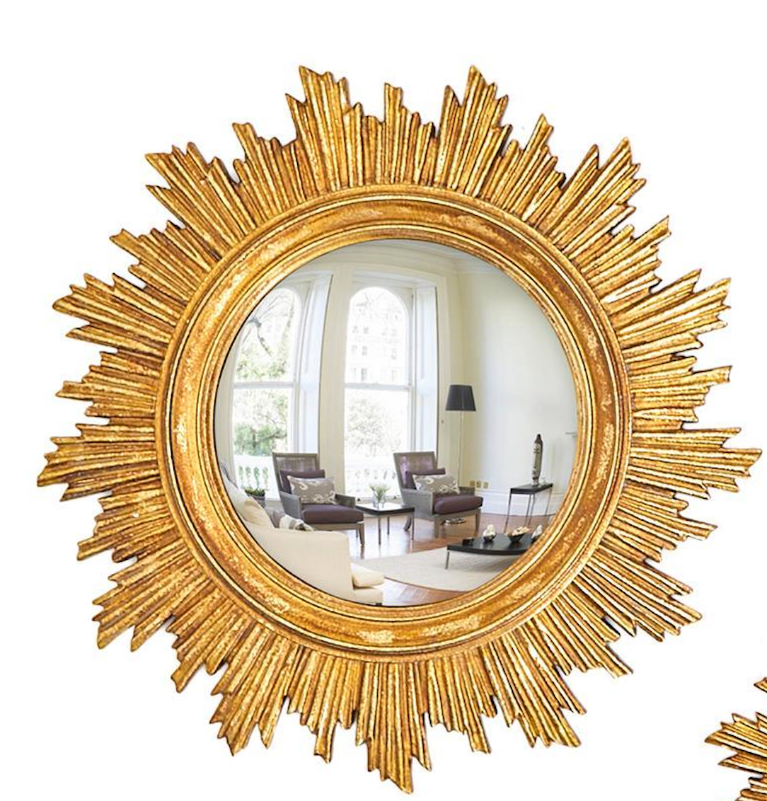 Gold Leaf Convex Wall Mirror
