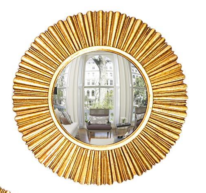 Gold Leaf Convex Wall Mirror