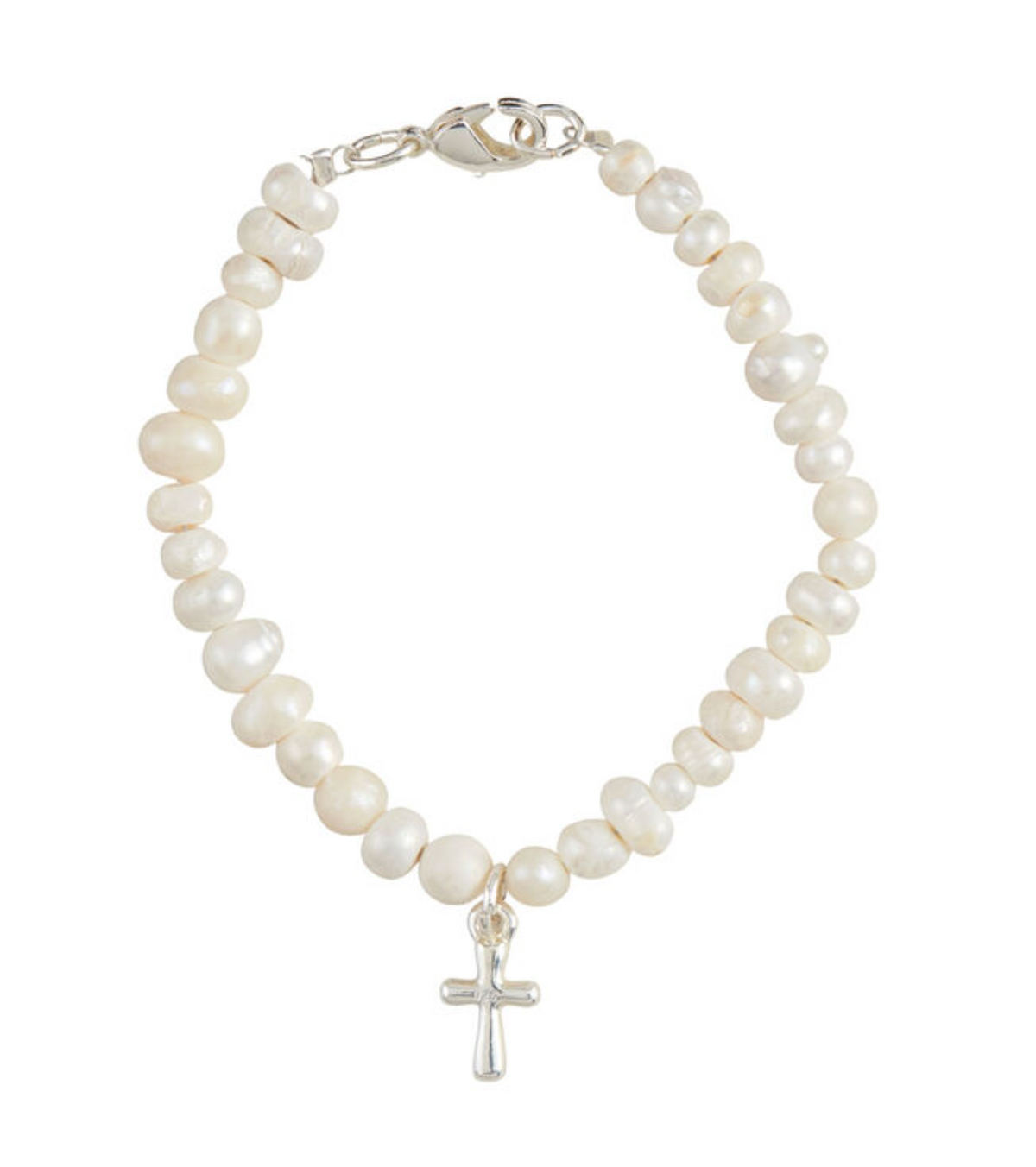 Boxed Cross Pearl Bracelet