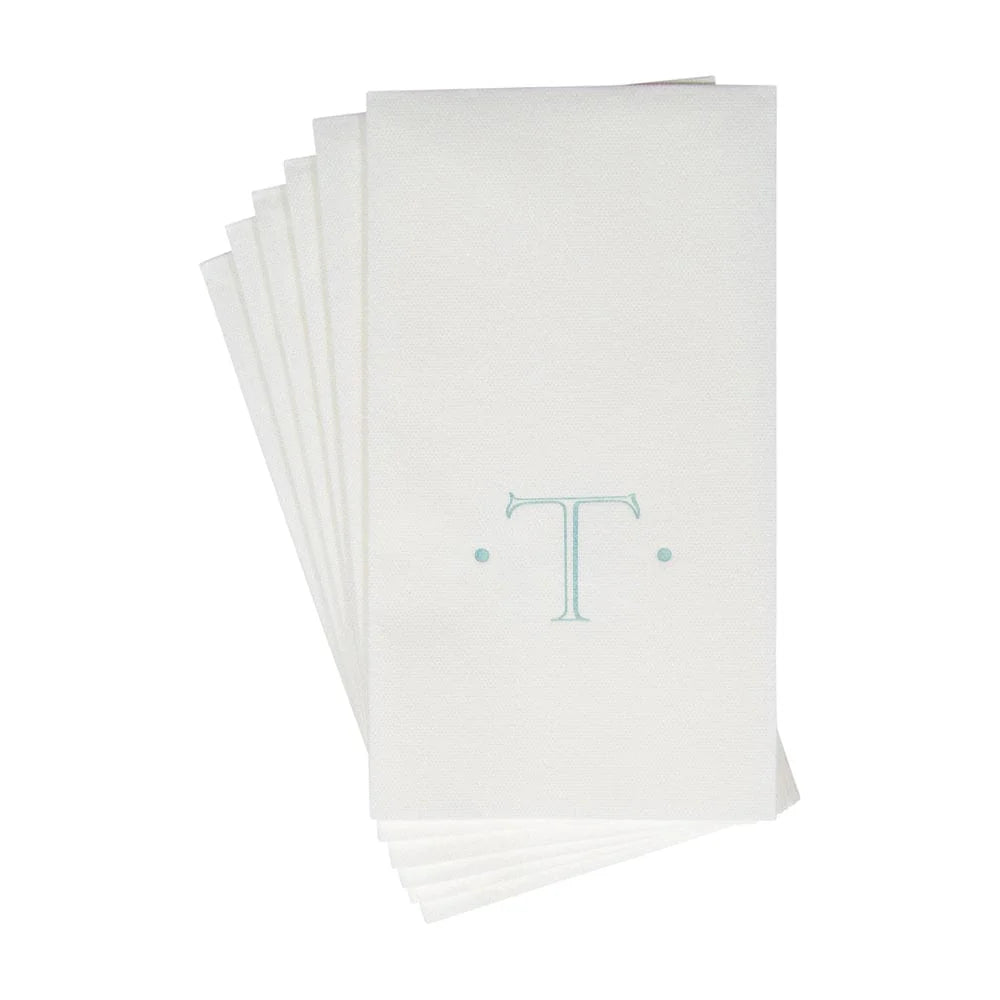Initial Guest Towel Napkins- Robins Egg Blue