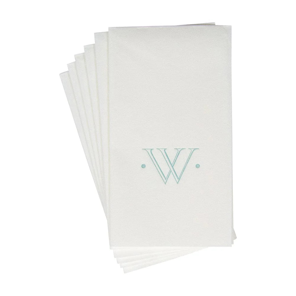 Initial Guest Towel Napkins- Robins Egg Blue