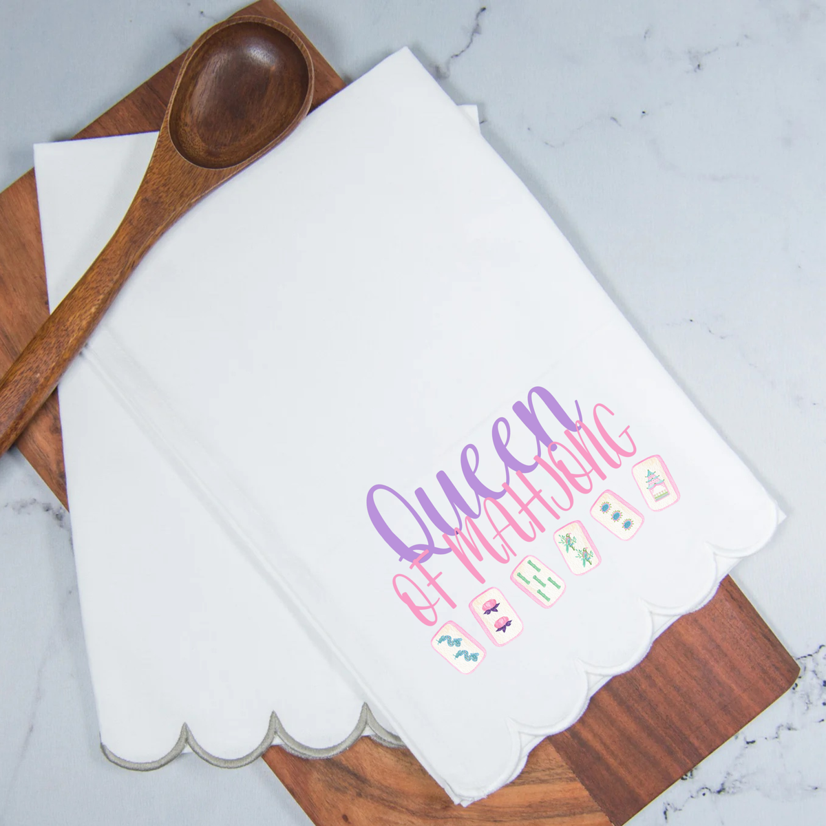 Queen of Mahjong Tea Towel