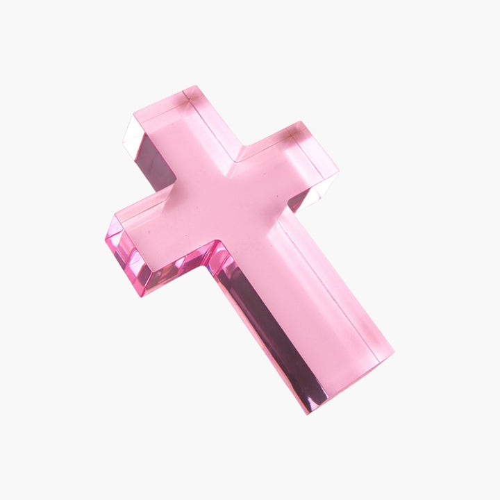 Pink Small Cross Acrylic Weight