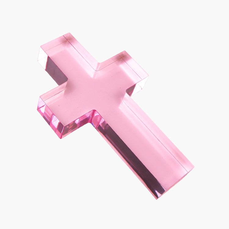 Pink Large Cross Acrylic Weight