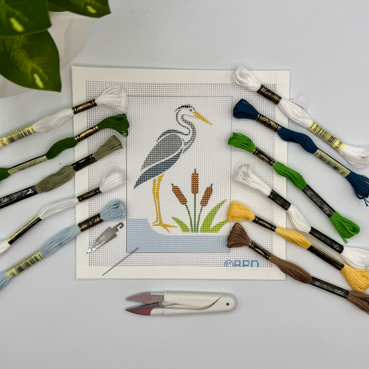 Heron Needlepoint Kit (Heron in the Marsh)