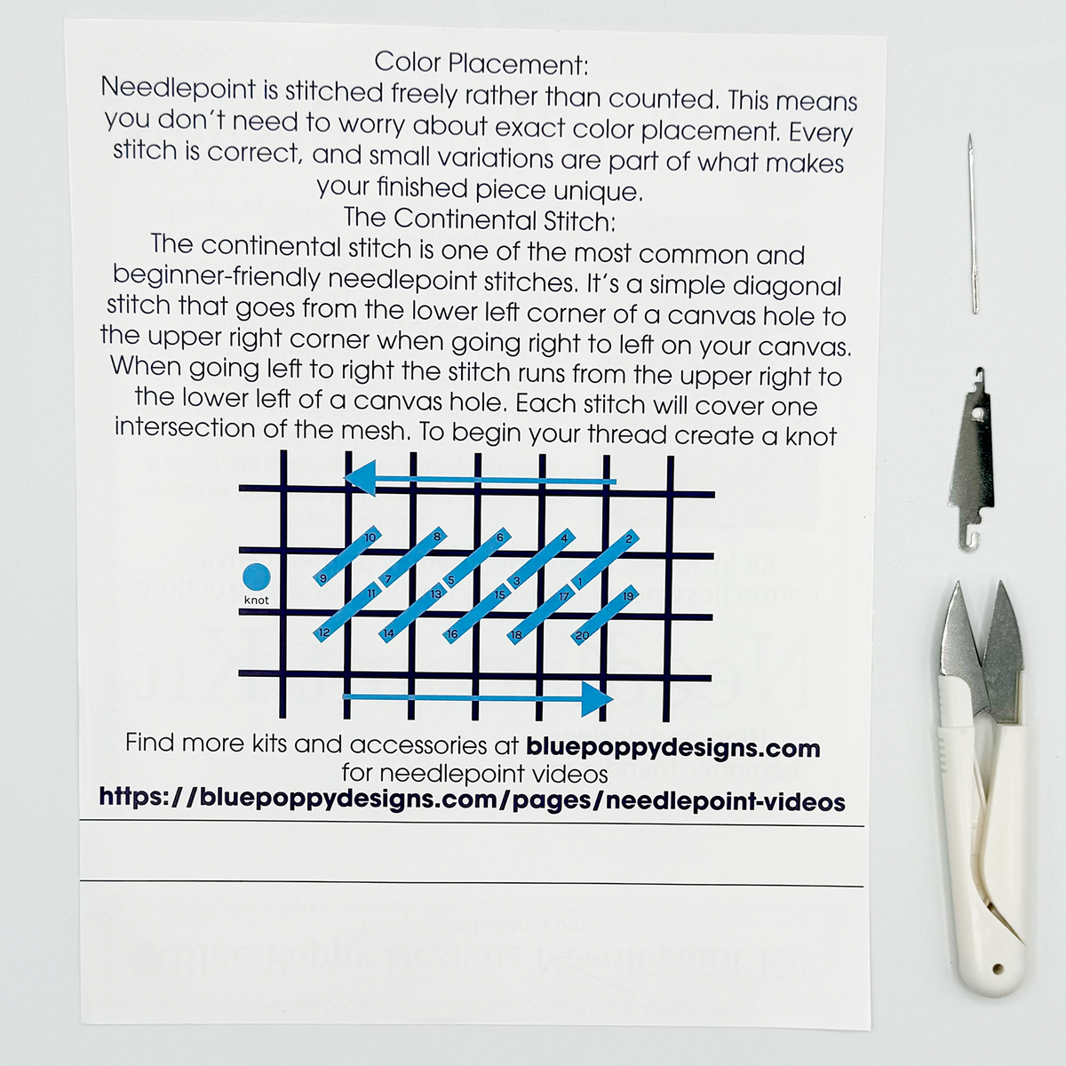 Cardinal Needlepoint Kit (red beak on light blue)