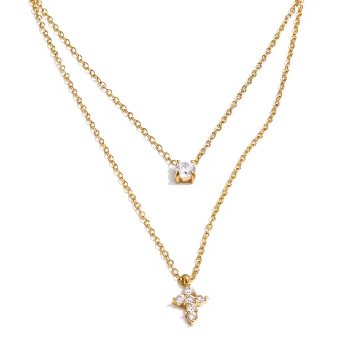 Delilah Cross Layered Necklace
