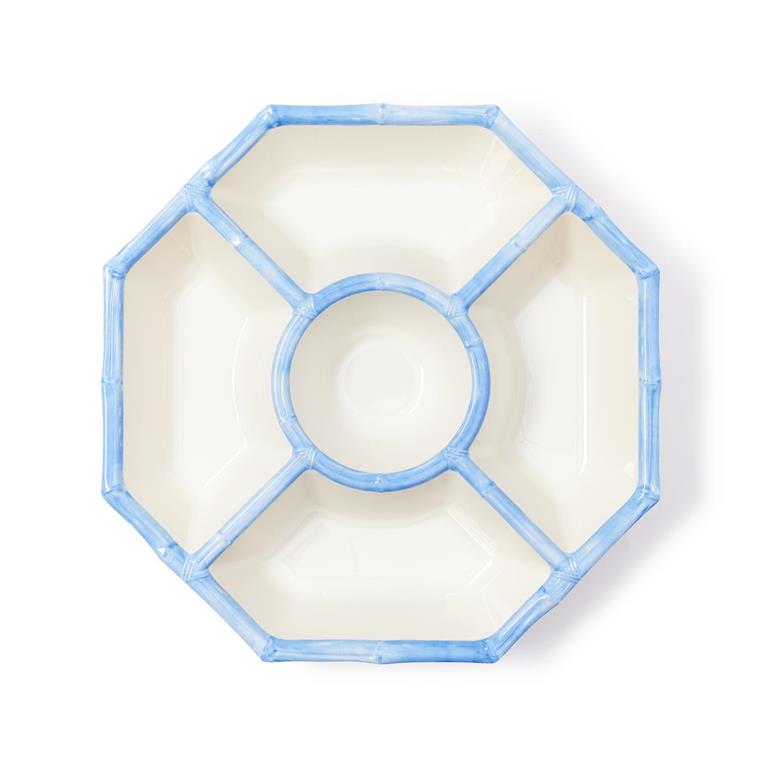 French Blue Bamboo Melamine Chip and Dip