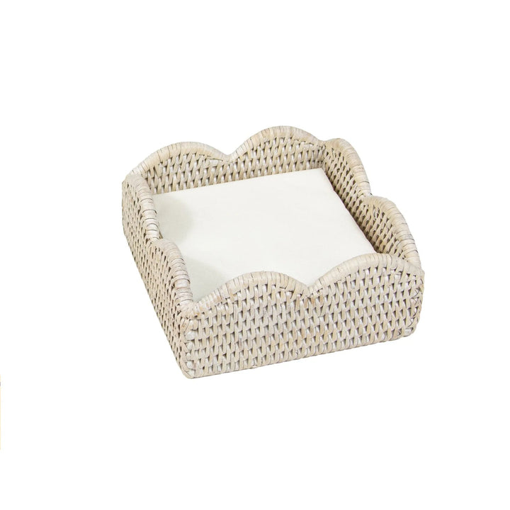 Rattan Scalloped Cocktail Napkin Holder