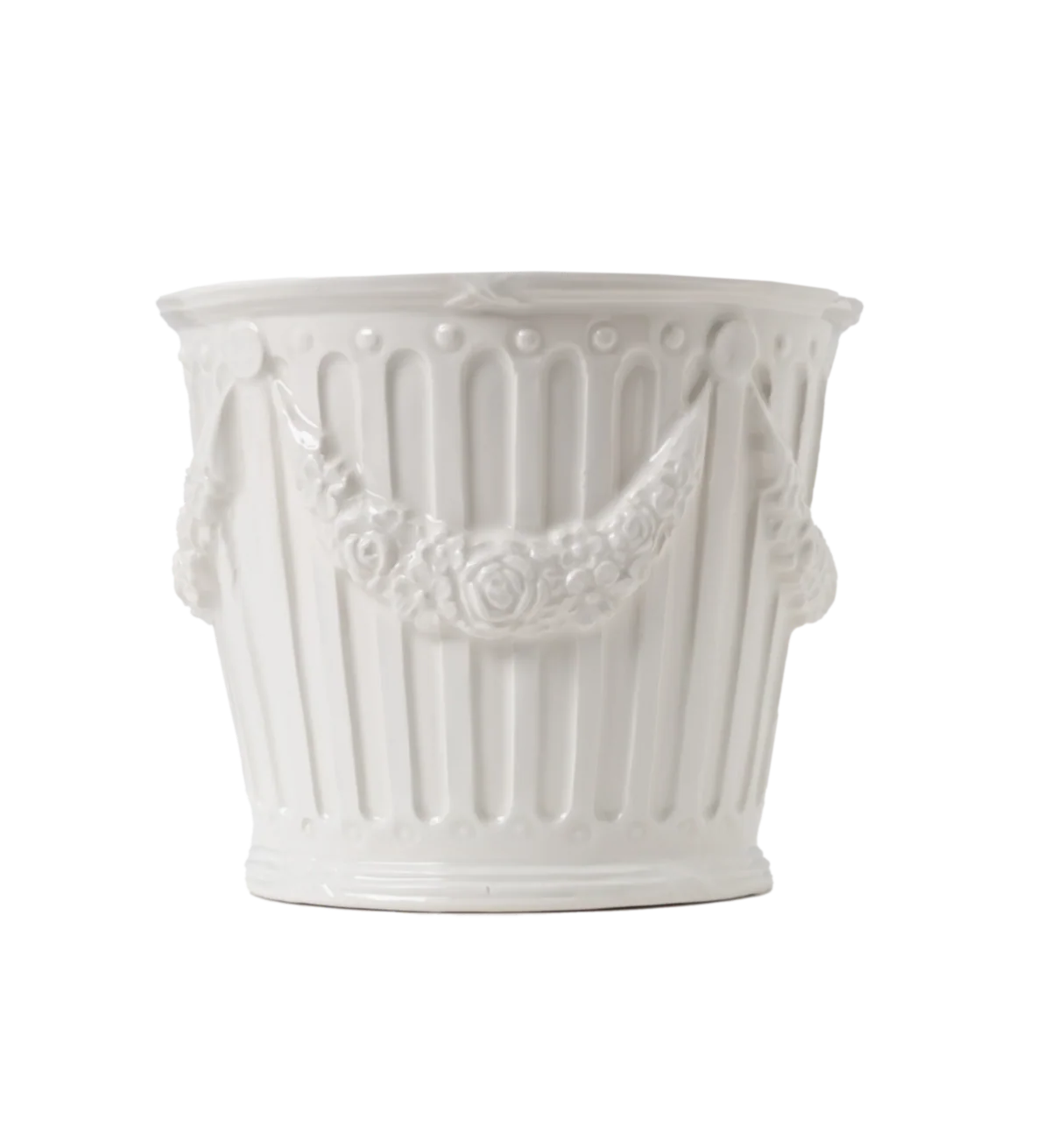 Cachepot Lg Cream Garland Decor