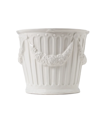Cachepot Lg Cream Garland Decor
