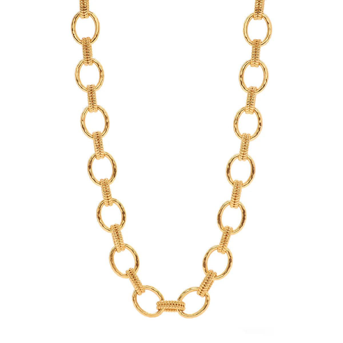 Cleopatra Grande Link Necklace in Hammered Gold