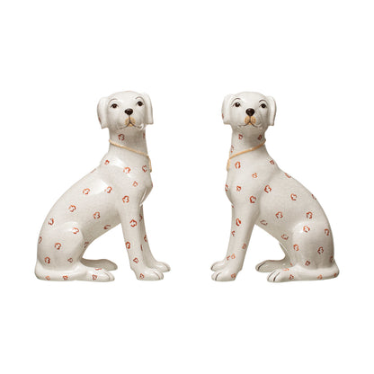 Hand-Painted Ceramic Dog Pair