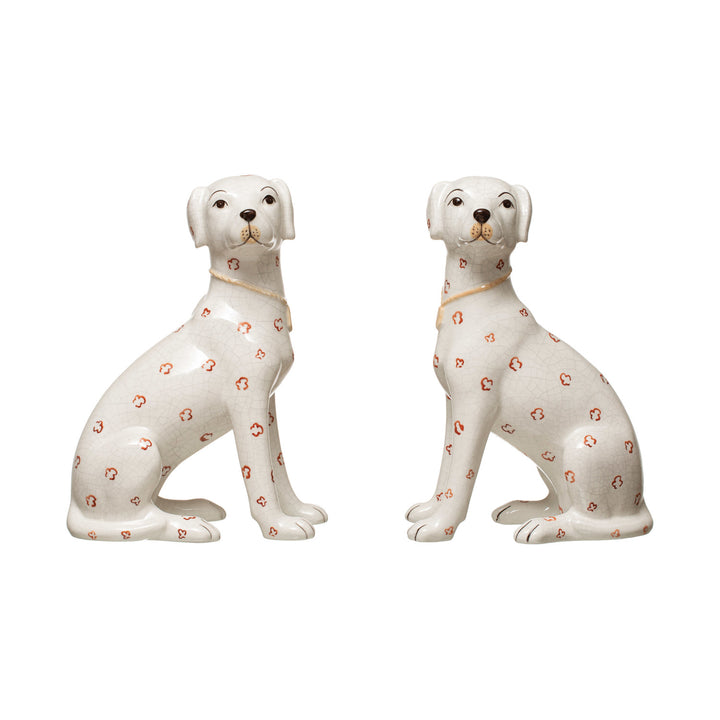 Hand-Painted Ceramic Dog Pair