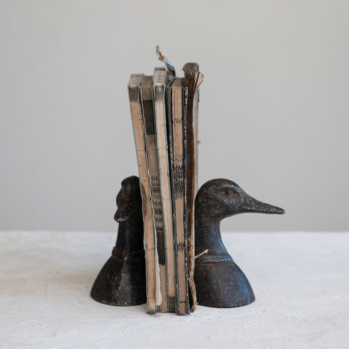 Cast Iron Duck Head Bookends Set of 2