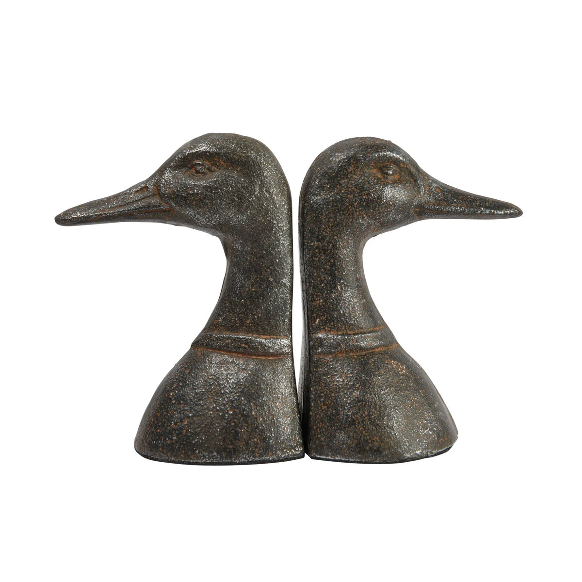 Cast Iron Duck Head Bookends Set of 2