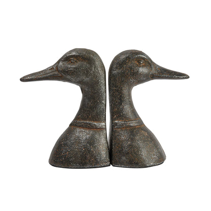 Cast Iron Duck Head Bookends Set of 2