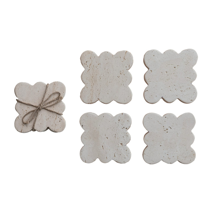 Scalloped Edge Coasters - Set of 4