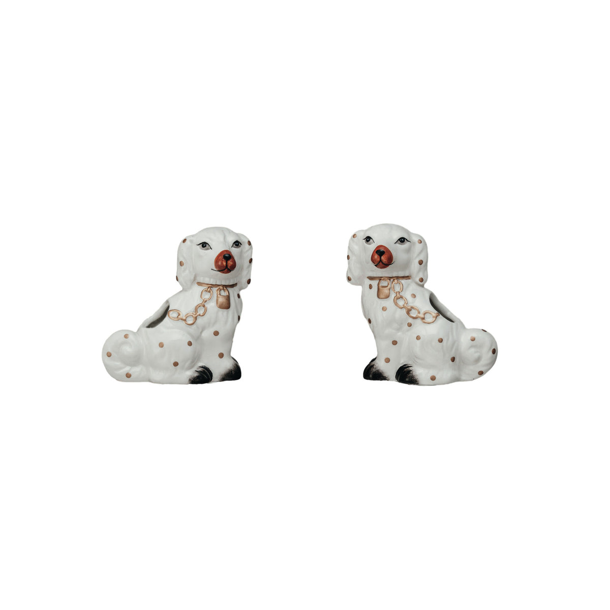 Ceramic Staffordshire Dog Shaped Toothpick Holders