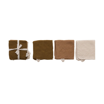 Cotton Knit Dish Cloths Set of 3