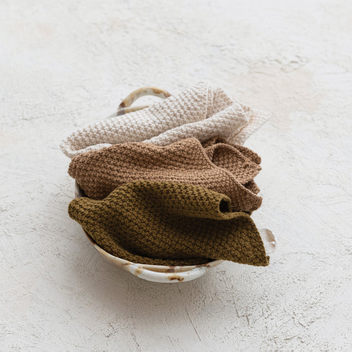 Cotton Knit Dish Cloths Set of 3