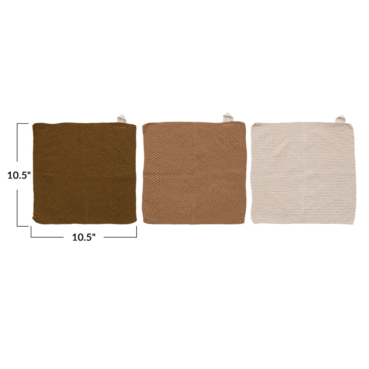 Cotton Knit Dish Cloths Set of 3