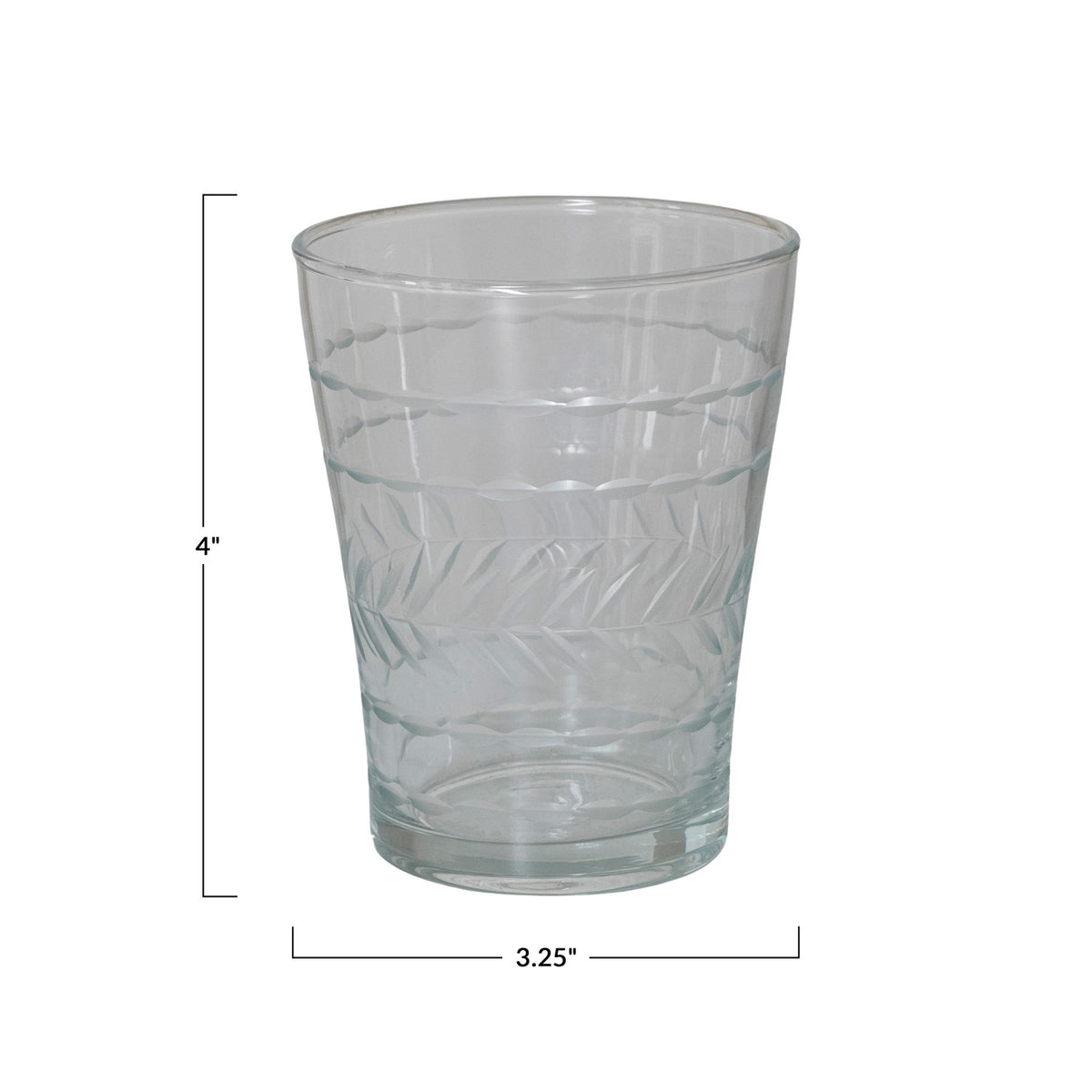 Patterned 8oz. Drinking Glass