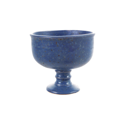 Stoneware French Blue Pedestal Bowl