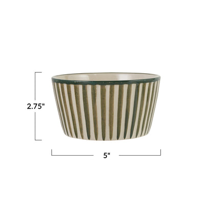 Stoneware Striped Bowl