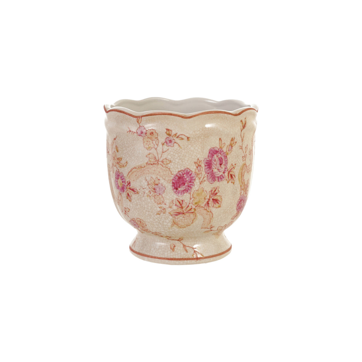 Hand-Painted Stoneware Planter