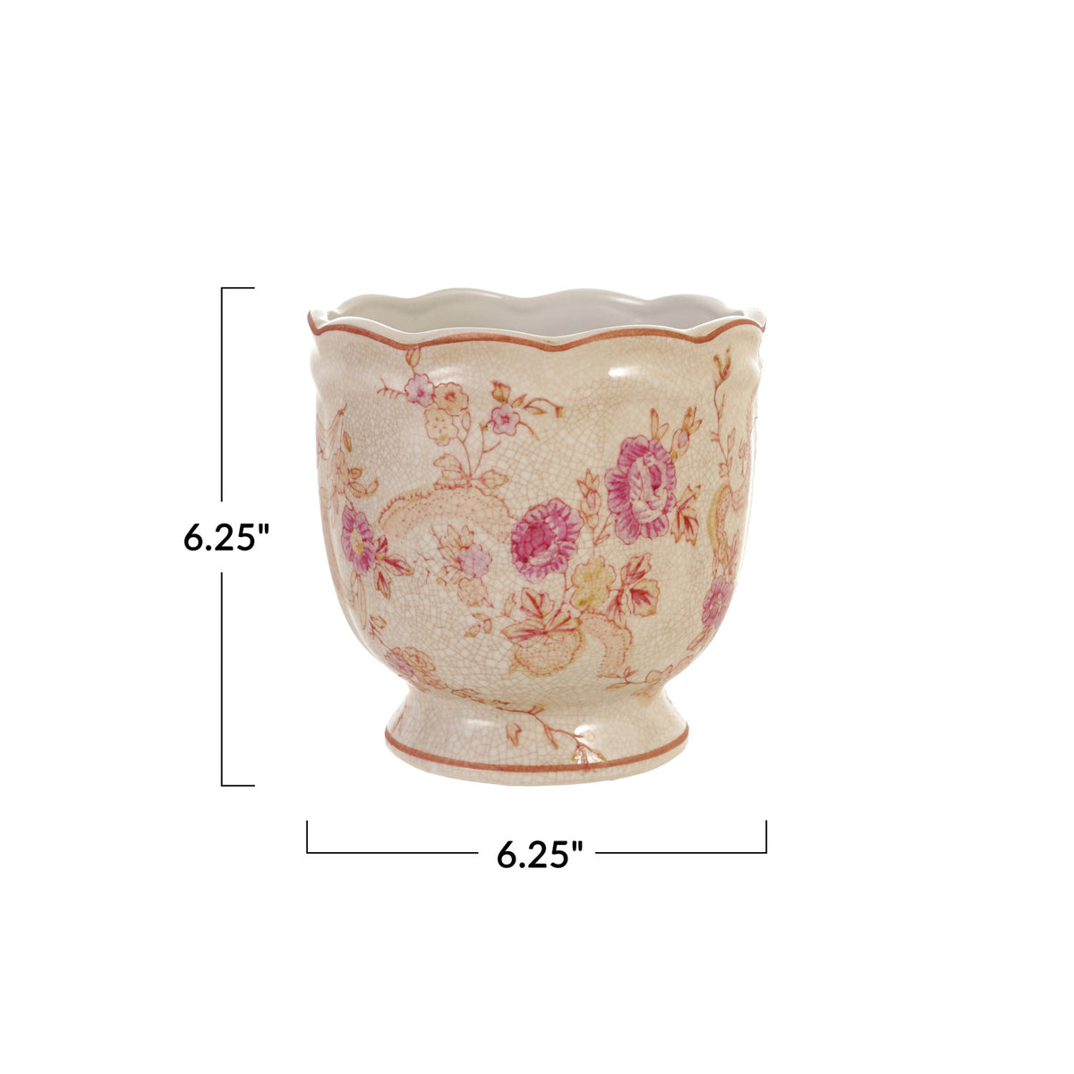Hand-Painted Stoneware Planter